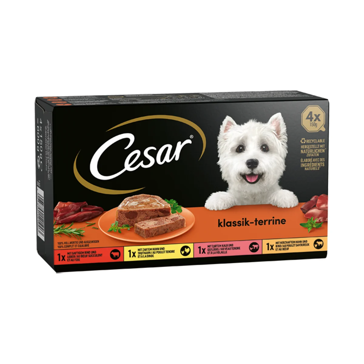 Cesar Schale 150g 4 Pack Klassik Terrine - Selektion