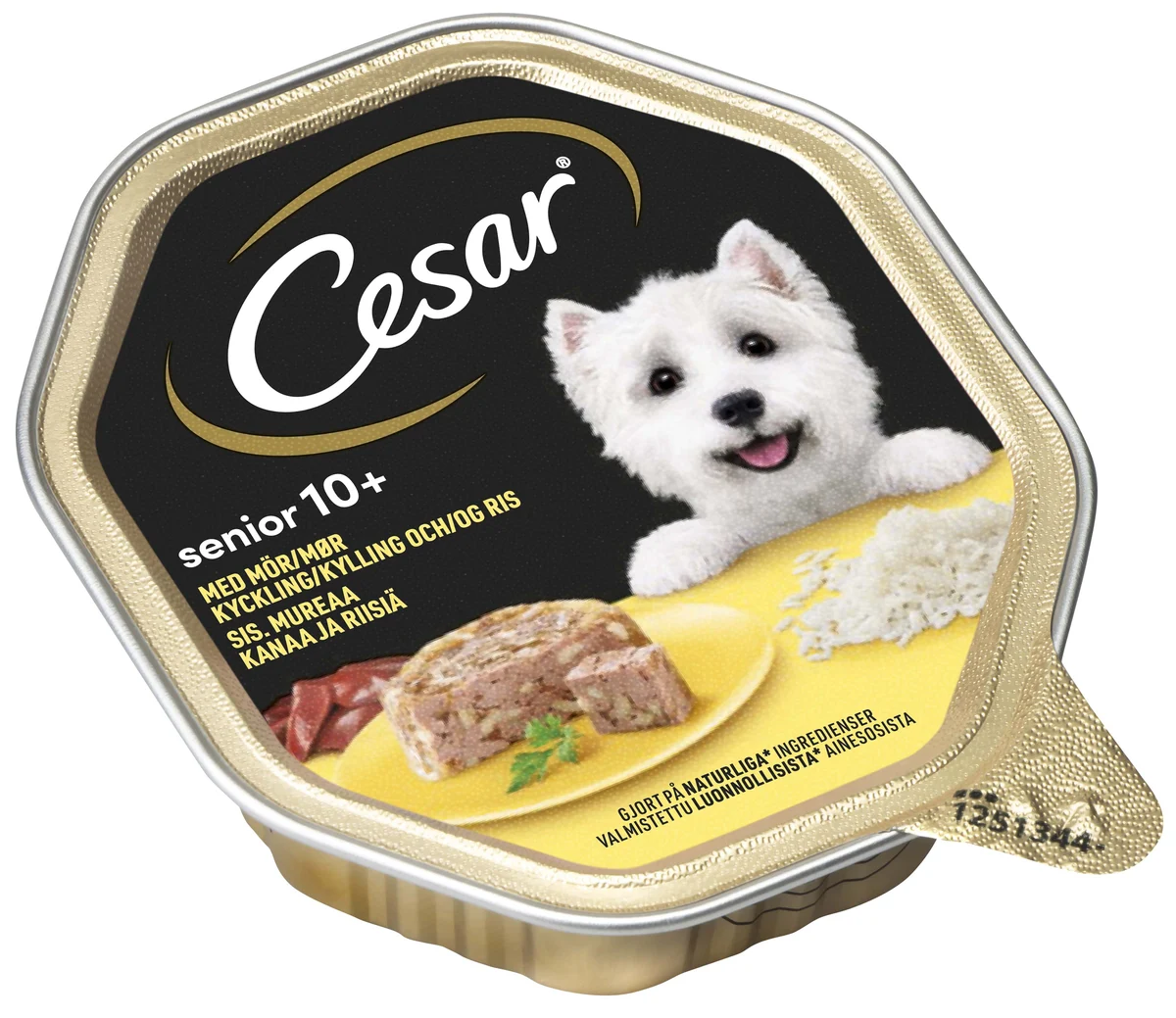 Cesar Schale 150g Senior 10+ mit zartem Huhn und Reis in Gelee