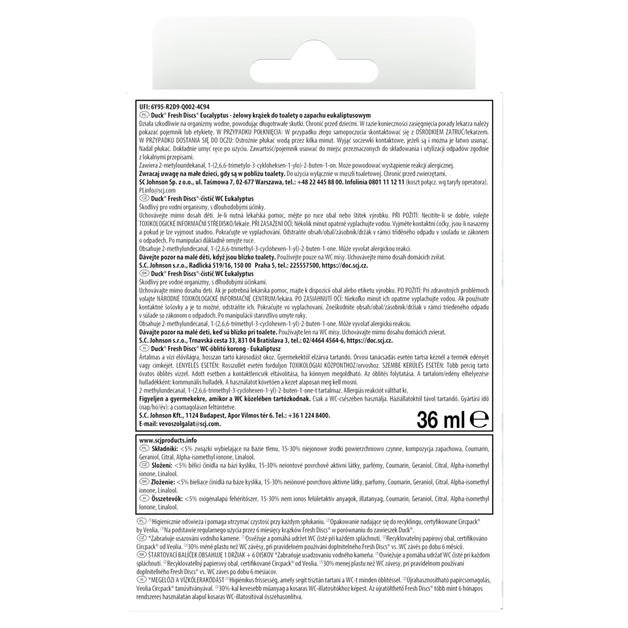 Duck Fresh Discs WC Eucalyptus 36ml