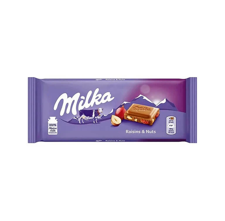 Milka Raisins & Hazelnuts 90g