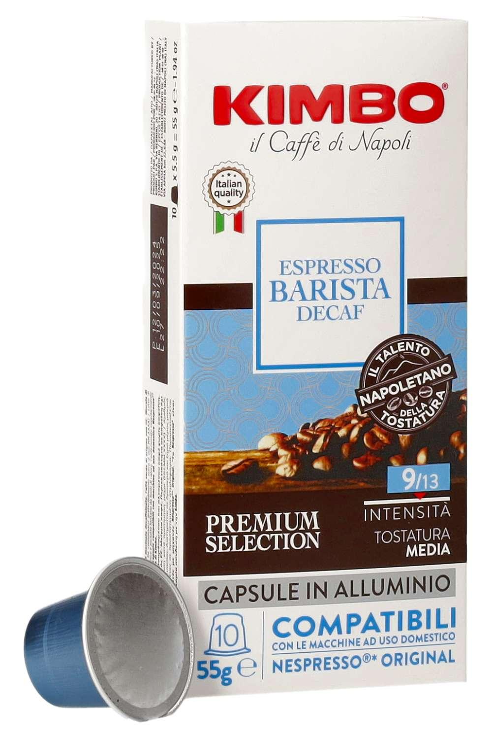 KIMBO 10CAPS. (55G) NESPRESSO ALUMINIUM DECAF PREMIUM /10