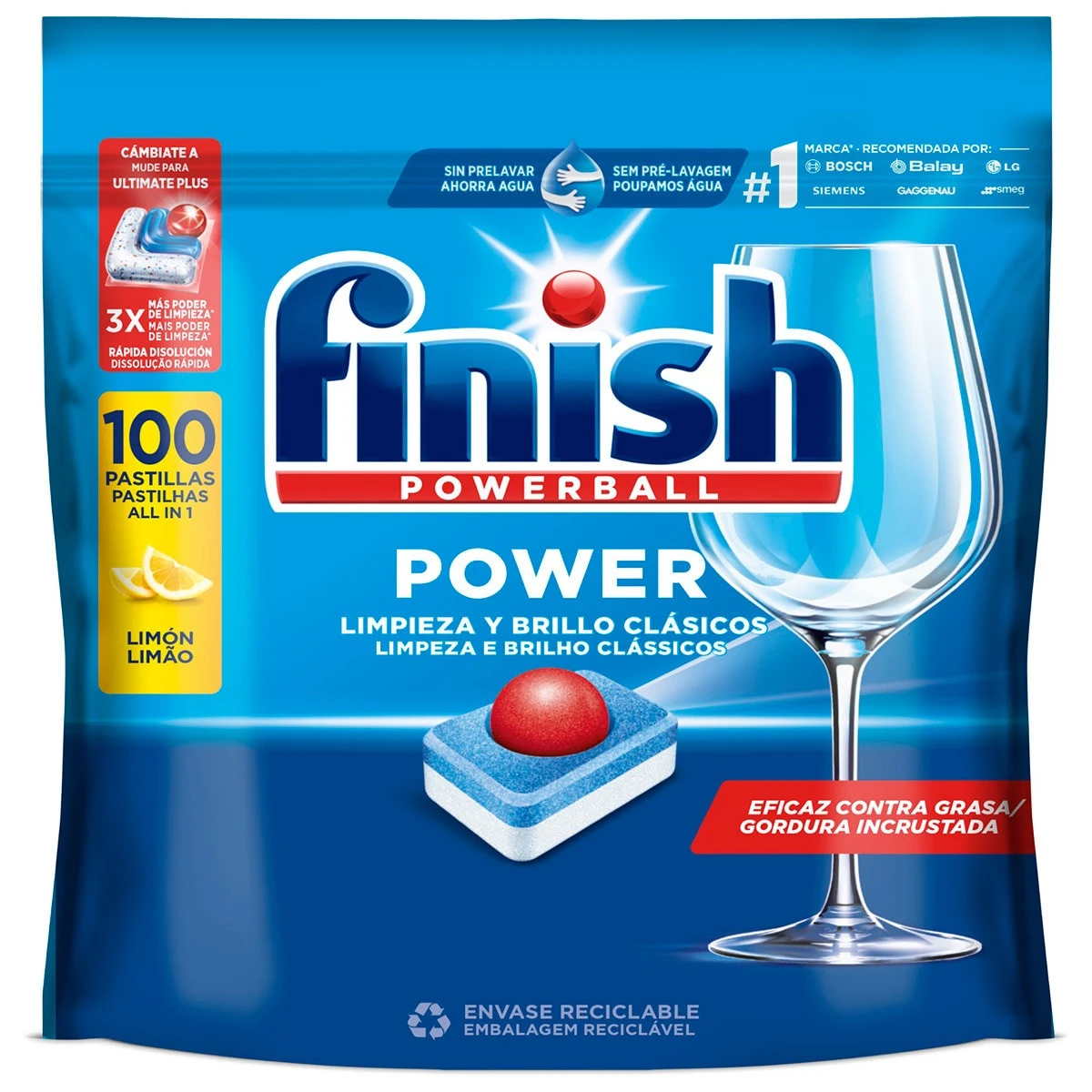 Finish Powerball All in One Power Lemon 100 Count
