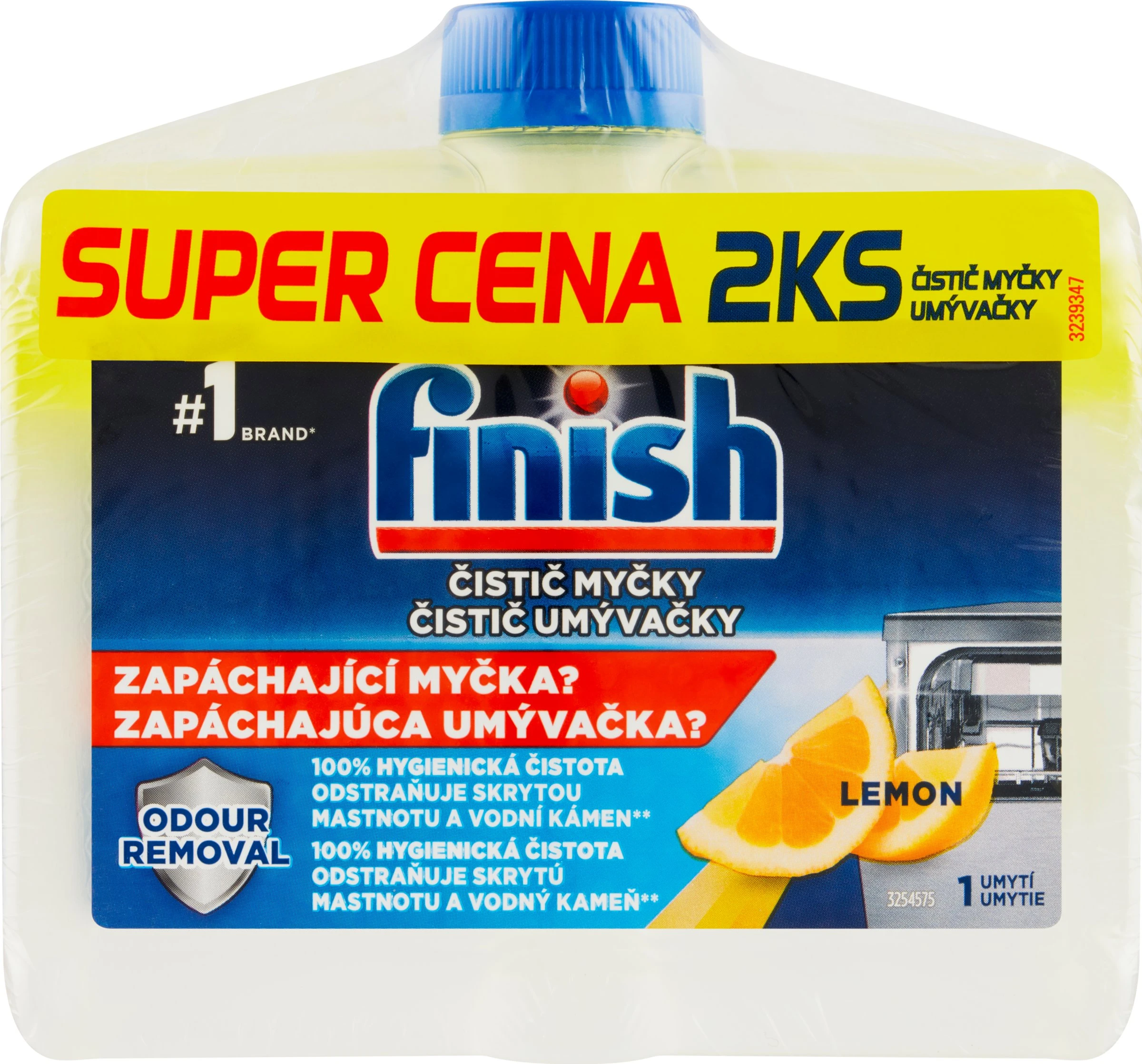 Finish Dishwasher Cleaner Lemon 250ml Duo Pack