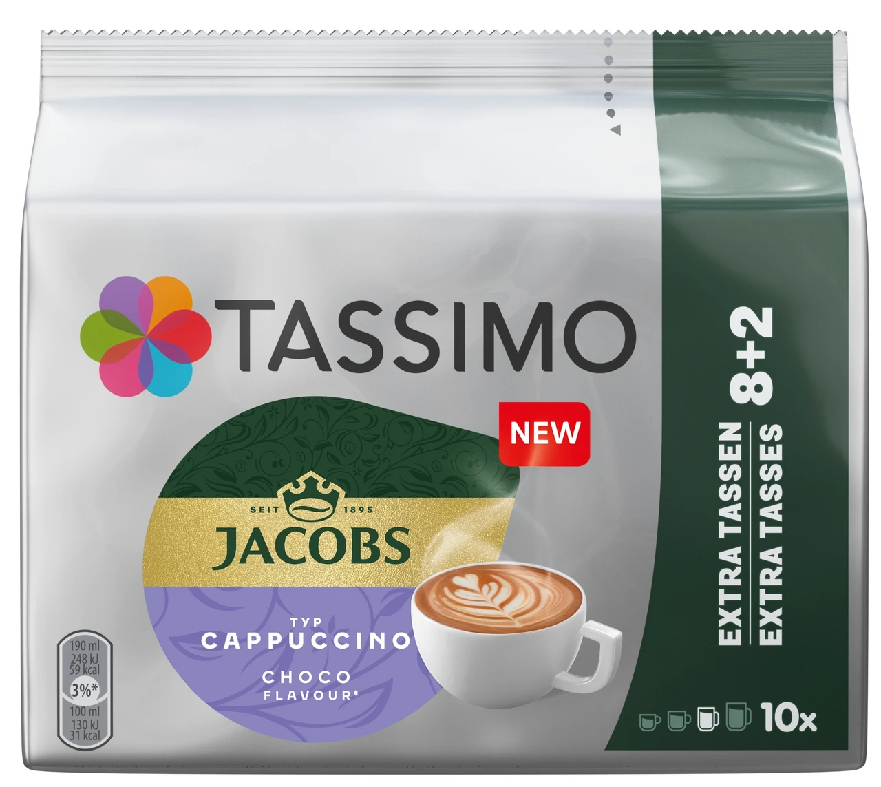 Tassimo Jacobs Cappuccino Choco Coffee Capsules 10 Count